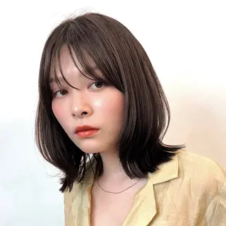 ミディアム カラー ヘアアレンジ 🌱ボブ/レイヤー/ ベージュ/あやみ✨のヘアスタイル