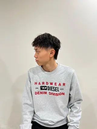 パーマ メンズ 心斎橋バレイヤージュ 小林勝貴のヘアスタイル