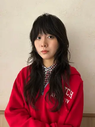 ロング パーマ ayano🍒パーマ 暖色カラーのヘアスタイル