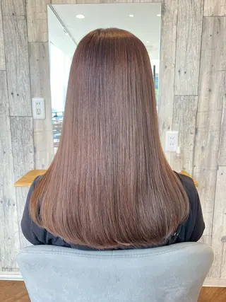 ミディアム カラー 韓国ヘア顔周りカット 艶髪ベージュtamaのヘアスタイル