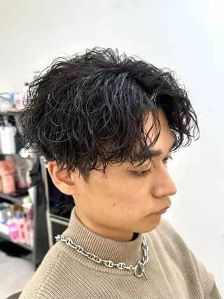 ショート パーマ メンズ Je suis heureuse Union所属・佐藤 ふみやのヘアスタイル