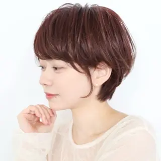 ショート カラー パーマ ショート、ボブ 白髪ぼかし高橋潤一のヘアスタイル