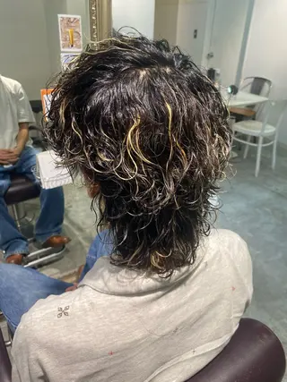 ショート パーマ メンズ パーマ特化/フェザー パーマシャドウ/真生のヘアスタイル