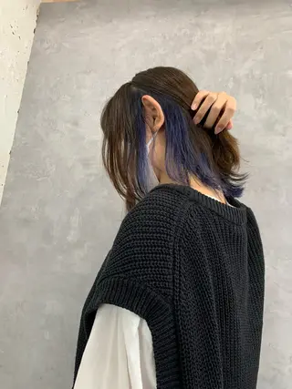 ミディアム カラー チバ ヒロトのヘアスタイル
