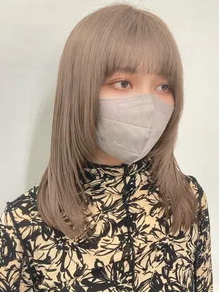 ミディアム カラー ウルフレイヤー エクステ/kokiのヘアスタイル