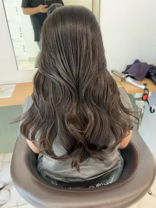 ロング カラー 赤み消し韓国ヘア レイヤー縮毛🤍渡邉のヘアスタイル