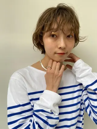 ミディアム カラー パーマ 鈴木 千裕のヘアスタイル