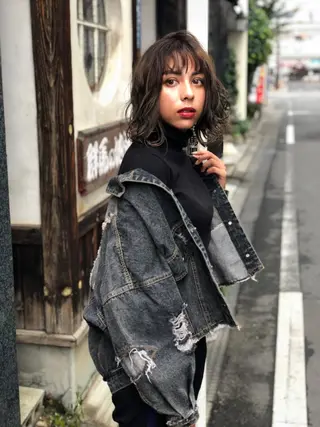 ミディアム 韓国🇰🇷ボブ✂︎ レイヤー✂︎三吉明人のヘアスタイル