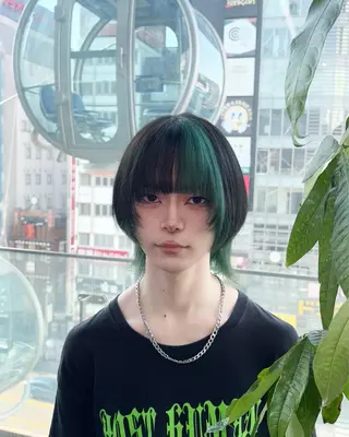 カラー ヘアアレンジ メンズ メンズウルフ🐺♡ ブリーチ♡ヘアメ🎀のヘアスタイル