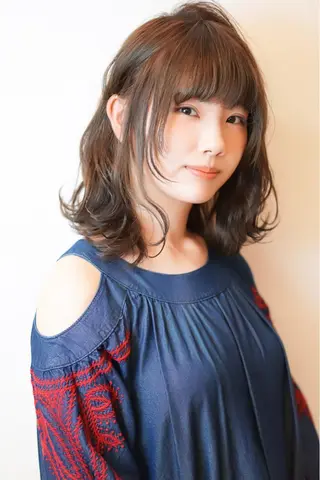 ミディアム カラー ディレクター ノナカのヘアスタイル