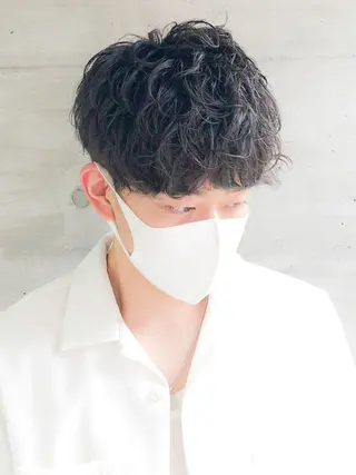 ショート パーマ メンズ Earth上本町店 半澤のヘアスタイル