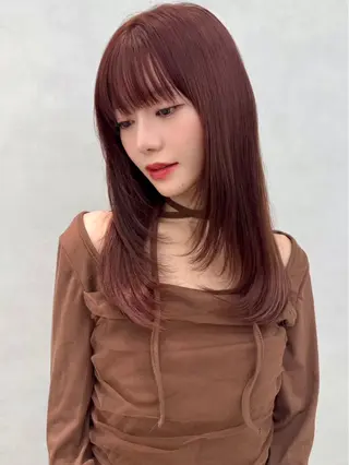 カラー 韓国風🇰🇷艶髪✨ カラー🩵レオのヘアスタイル