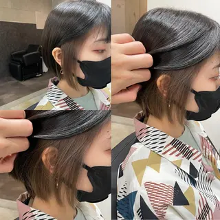 ショート 韓国風レイヤー ハイトーンRYOTAのヘアスタイル