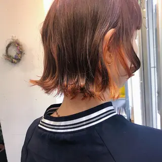 ミディアム カラー ヘアアレンジ 長井 美佳のヘアスタイル