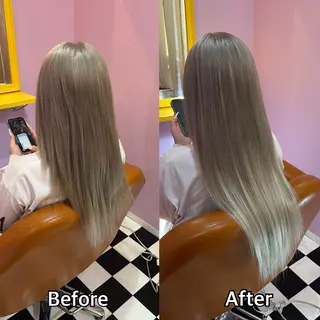 ロング シール+ちび編み込み エクステ梅田🐨のヘアスタイル