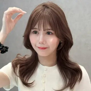 ロング 🎀韓国レイヤー🎀 顔周り　とばみかのヘアスタイル