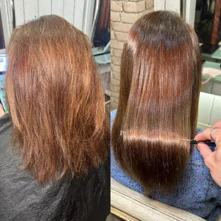 ミディアム カラー パーマ MiU所属・韓国×髪質改善×美髪 縮毛矯正×レイヤーのヘアスタイル