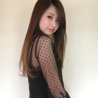 ロング カラー 上川 美幸のヘアスタイル