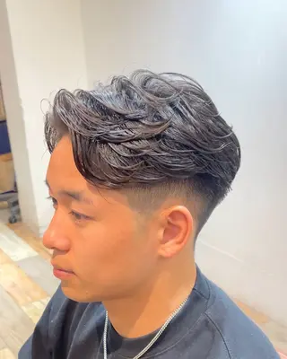 パーマ メンズ 漢眉毛/メンズパーマ /メッシュ/ヒロヤのヘアスタイル