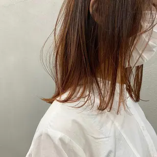 ミディアム カラー 🌱小顔魅せカット 透明感カラー/泉綺のヘアスタイル