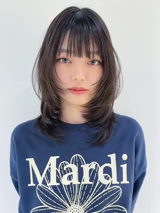 ミディアム カラー ITbyALBUM 松戸のヘアスタイル