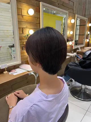 ショート 透明感/暖色カラー /ヘアアレンジ/ななのヘアスタイル