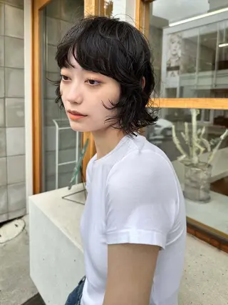 ショート パーマ 榛地 渉馬のヘアスタイル