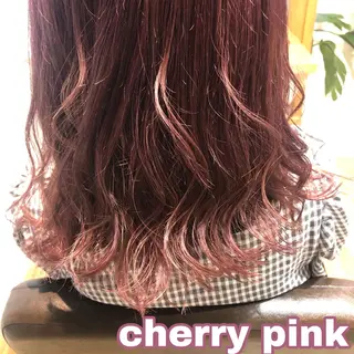 ミディアム カラー なつき/艶ピンク/ girly hairのヘアスタイル