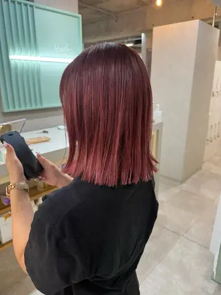 ミディアム HAZEL 博多所属・SHIORI/ 博多美容室のヘアスタイル