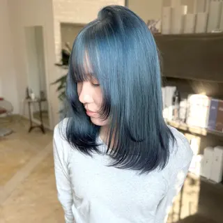 セミロング カラー souco/ moenoのヘアスタイル