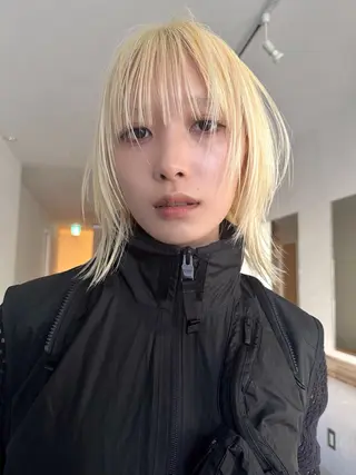ミディアム カラー ヘアアレンジ 丸山渉/パーマ エフェクトブリーチのヘアスタイル