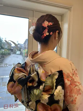 セミロング ヘアアレンジ アミオーガニック カラーのヘアスタイル