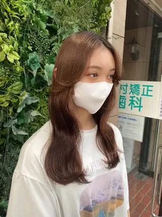 セミロング 透明感カラー/韓国 ヘア🩶yuri🩵のヘアスタイル