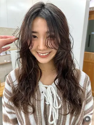 ロング パーマ パーマ♡ ひなたのヘアスタイル