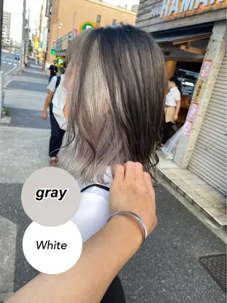 セミロング 🍀透明感抜群🍀/ ハイトーンカラーのヘアスタイル