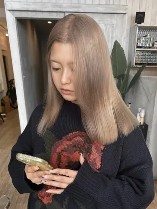 ロング カラー ヘアアレンジ 💚色落ちまで可愛い 髪質改善カラーゆうまのヘアスタイル