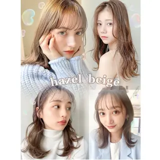 ミディアム カラー 🎀Reina🎀 ベージュカラー🤍のヘアスタイル