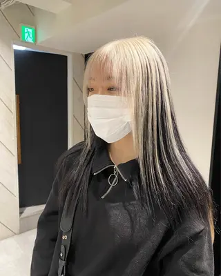 ミディアム デザイン🥇複雑履歴 ハイトーン特化のヘアスタイル