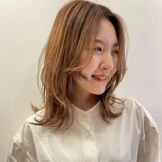 ミディアム ボブパーマ ♡ヨシカワハナコのヘアスタイル