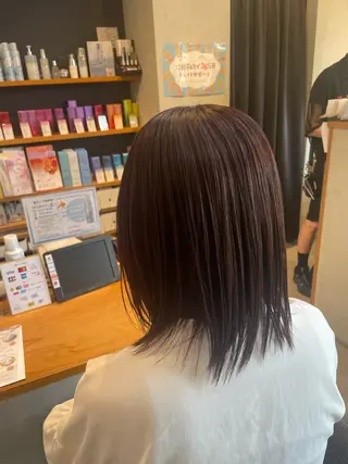 セミロング カラー 笹川 桃歌のヘアスタイル