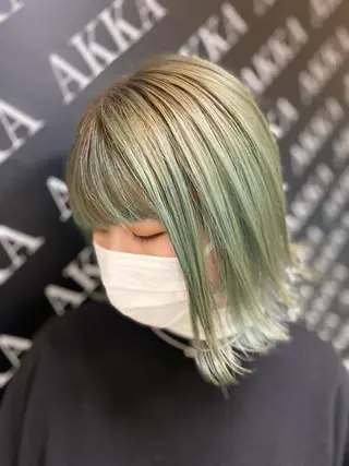 ミディアム カラー ヘアアレンジ メンズ キッズ ネイル マツエク・マツパ アイブロウ ブリーチ特化型✂️ ハイトーンカラー👨のヘアスタイル
