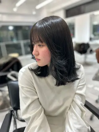 ミディアム カラー haruka /カットモデル募集のヘアスタイル