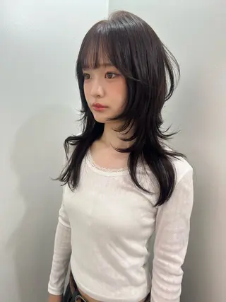 ロング 💥ウルフカット デザインあんな💥のヘアスタイル