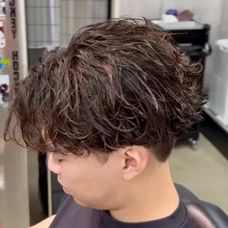 ミディアム パーマ ヘアアレンジ メンズ 相模大野🔥メンズ パーマ専門🔥のヘアスタイル