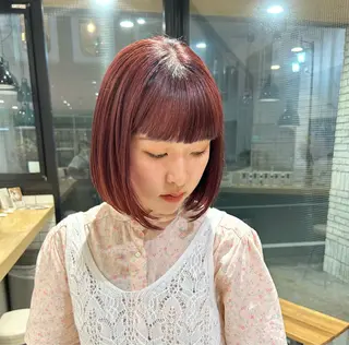 ショート カラー ayano🍒パーマ 暖色カラーのヘアスタイル