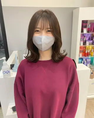 ミディアム カラー 広島/わかな/ヘア セット/オリーブのヘアスタイル