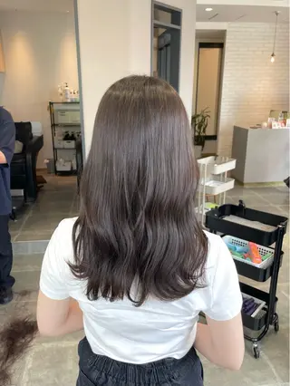 セミロング カラー 西村 れいのヘアスタイル