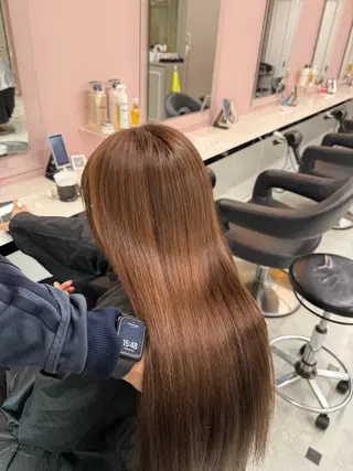 ロング カラー 韓国風🤍グレ ージュ🤍たくみのヘアスタイル