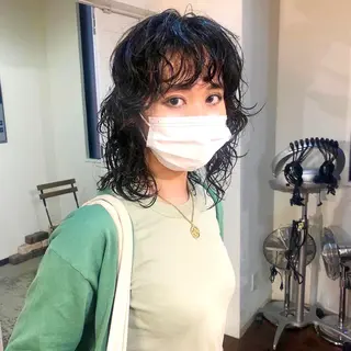 ミディアム パーマ 水野 雪 /パーマ/暖色カラーのヘアスタイル