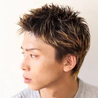 カラー メンズ ハイトーン/ボブ/ ハイライト🌱ᩚ涼介のヘアスタイル